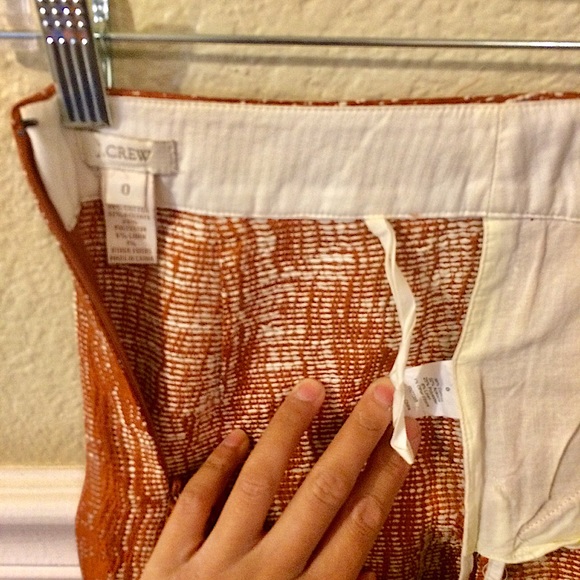J Crew Orange Textured Tweed Pencil Skirt Size 0 - Picture 3 of 6